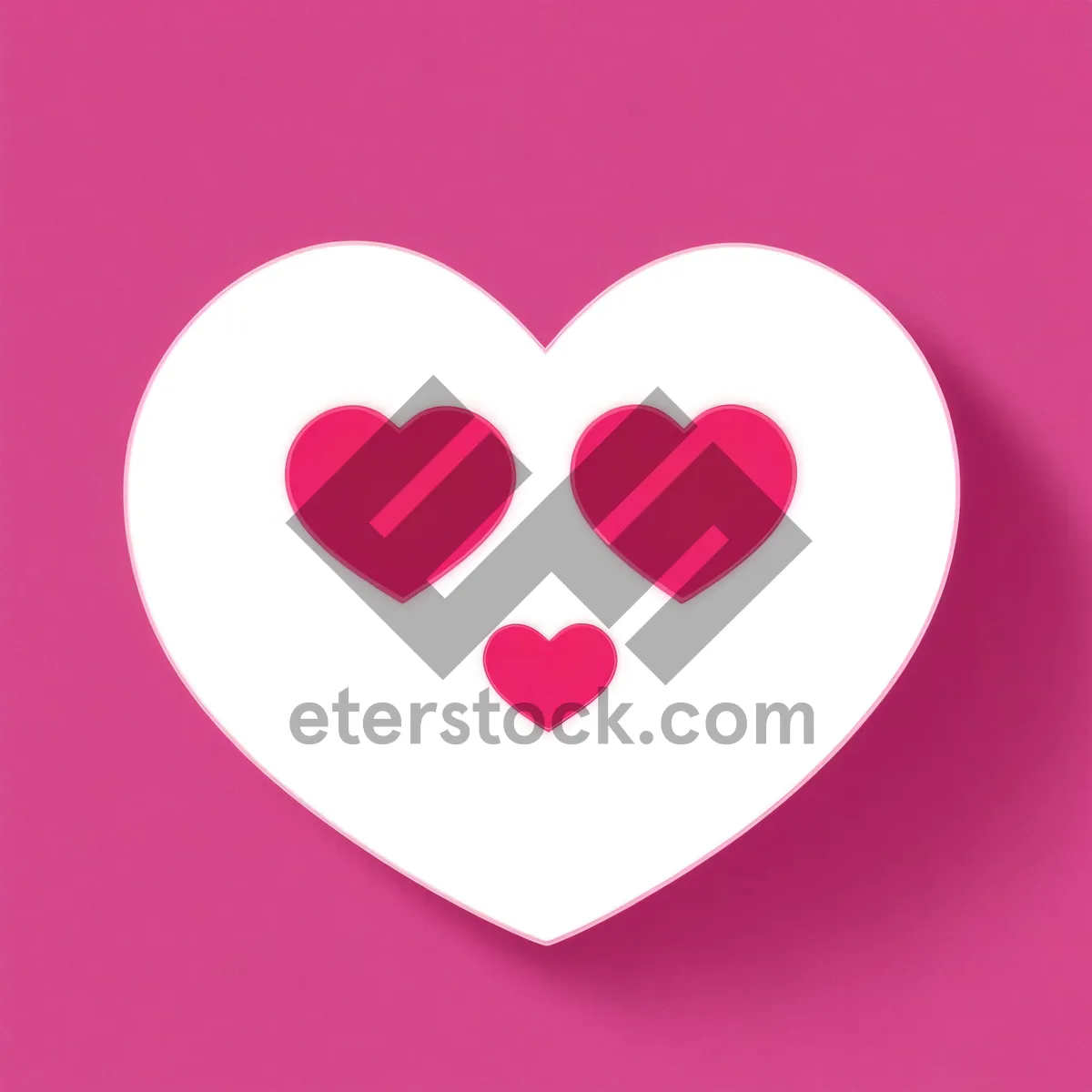 Picture of Romantic Love Symbol in Pink: Heart-shaped Valentine's Card Icon