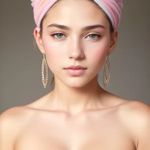 Captivating Beauty: Sensual Shower Cap Fashion Portrait