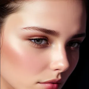 Flawless Beauty: Closeup of Attractive Model with Stunning Makeup