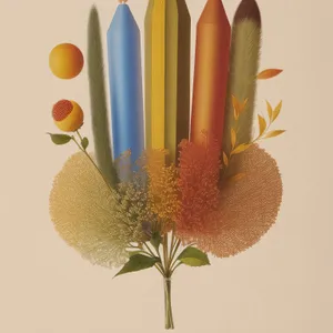 Colorful pencil set on wooden desk in art office