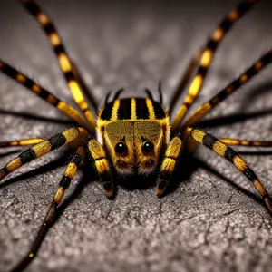 Black and Gold Garden Spider Close-Up