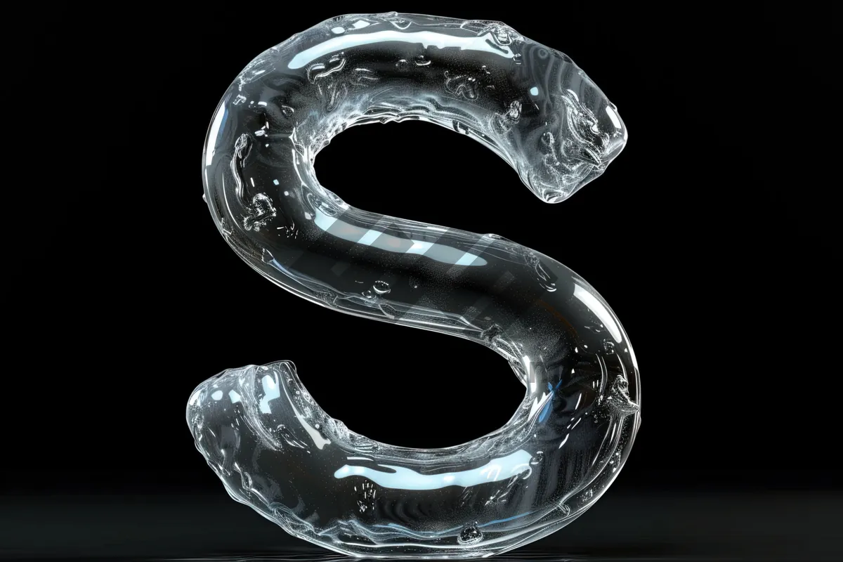 Picture of Shiny 3D worm sign gem font symbol