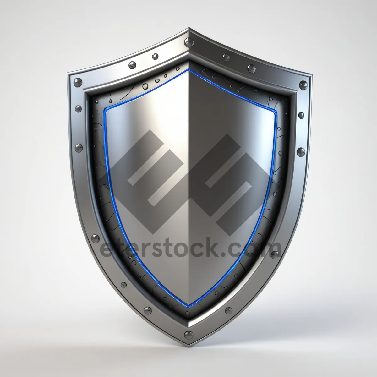 Picture of Shiny 3D shield icon design for web.