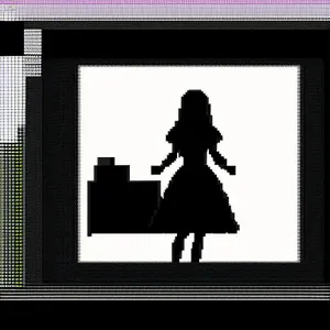 Modern Minimalistic Frame Design with Silhouette on Monitor