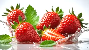 Refreshing Strawberry Summer Salad with Vibrant Fruits and Leafs