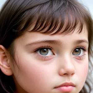 Joyful Innocence: Closeup of Smiling Child with Beautiful Blue Eyes