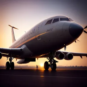 High-Flying Jet Soaring Through the Sky