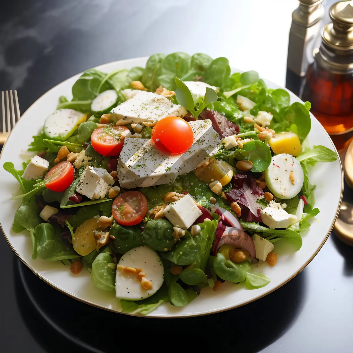 Picture of Gourmet Vegetable Salad with Fresh Tomato and Onion