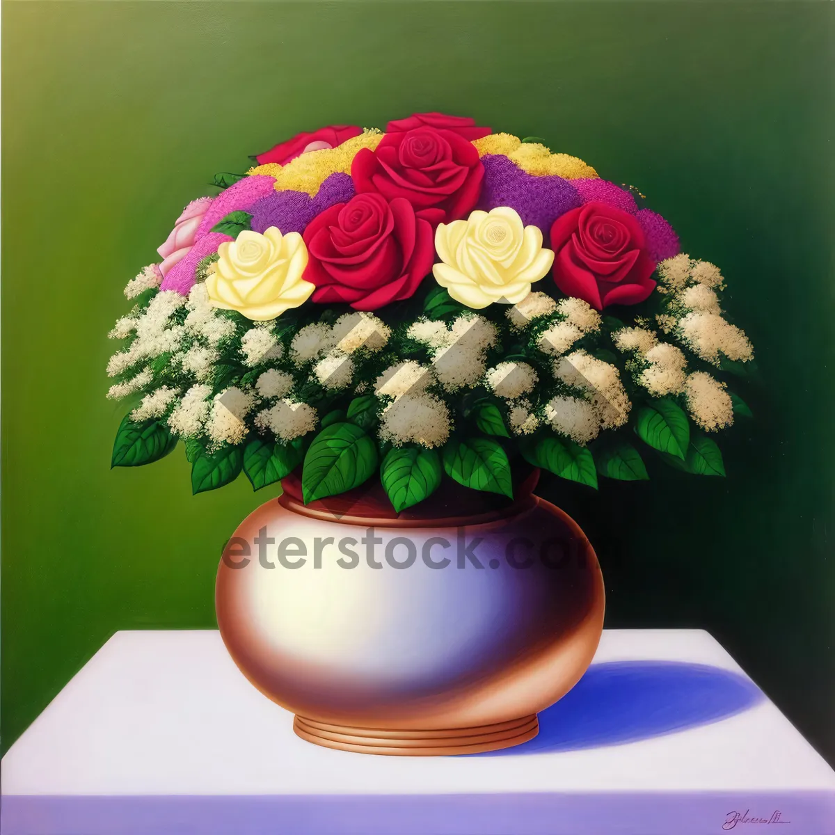 Picture of Romantic Rose Bouquet in Vase