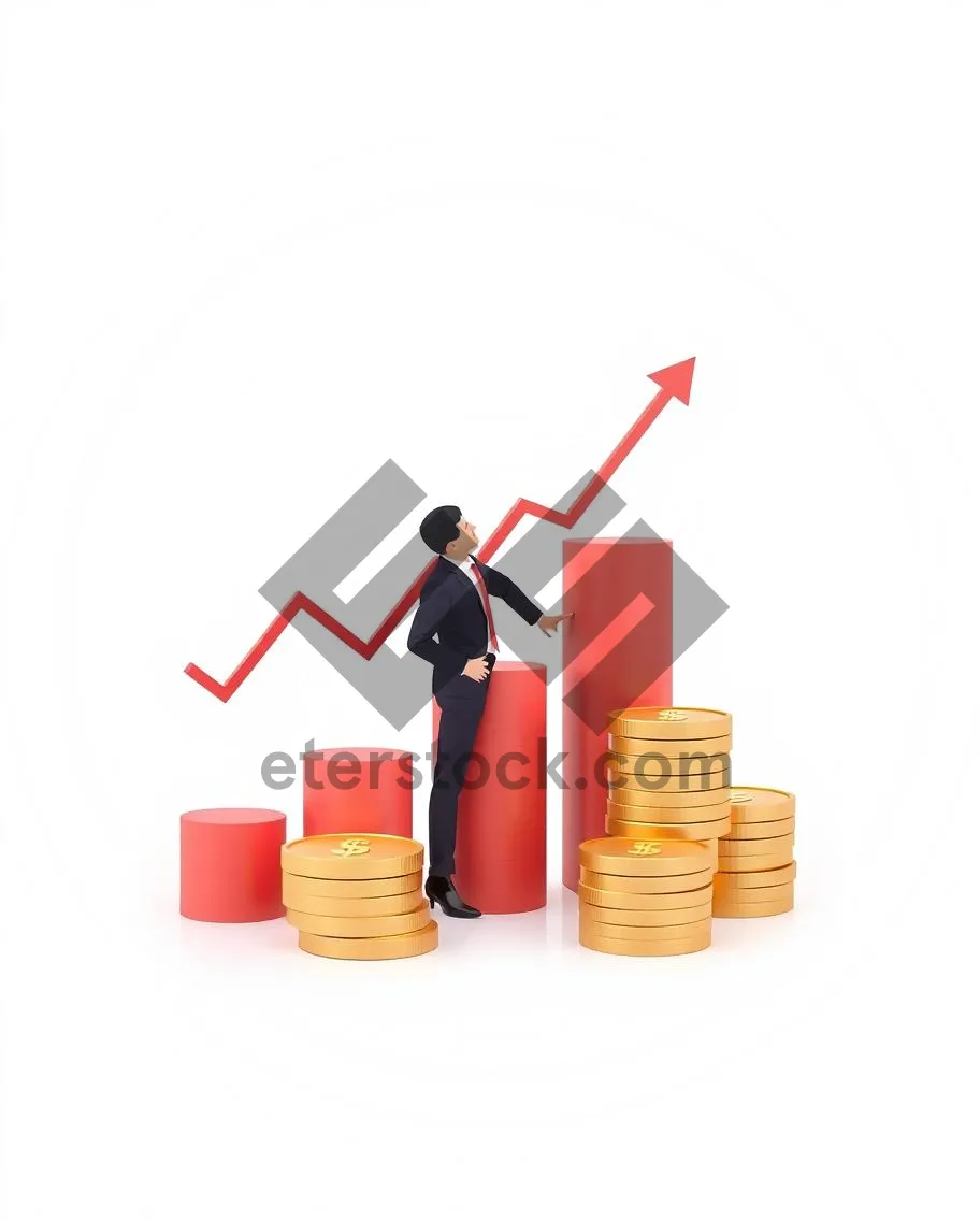 Picture of 3D finance growth chart icon symbol