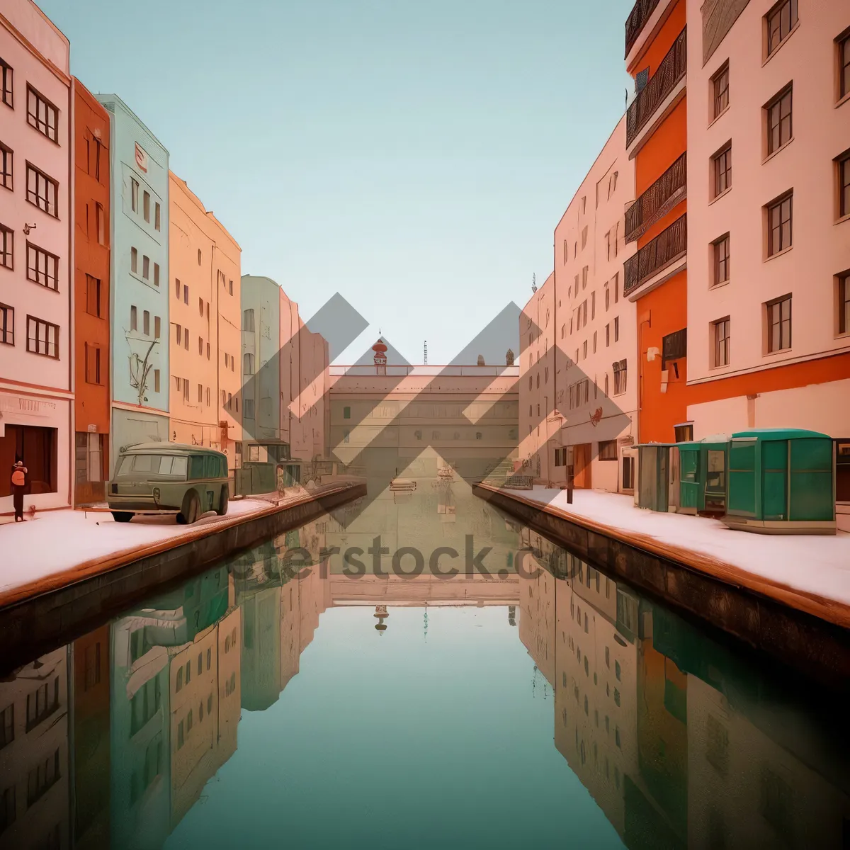 Picture of Cityscape Reflections over Historic Canal