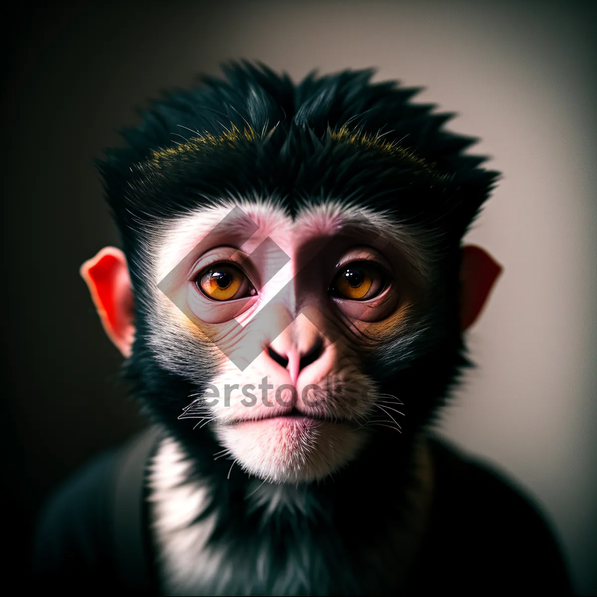 Picture of Adorable Baby Primate With Piercing Black Eyes