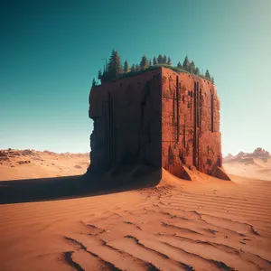 Desert Paradise: Majestic Sandstone Landscape under Clear Skies