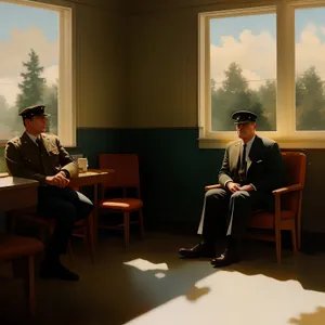 Happy businesspeople working together at office conference