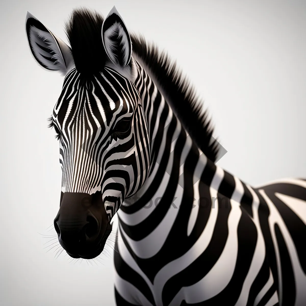 Picture of Striped Equine Grazing in African Wildlife Reserve