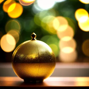 Shimmering Golden Winter Ball Ornament
