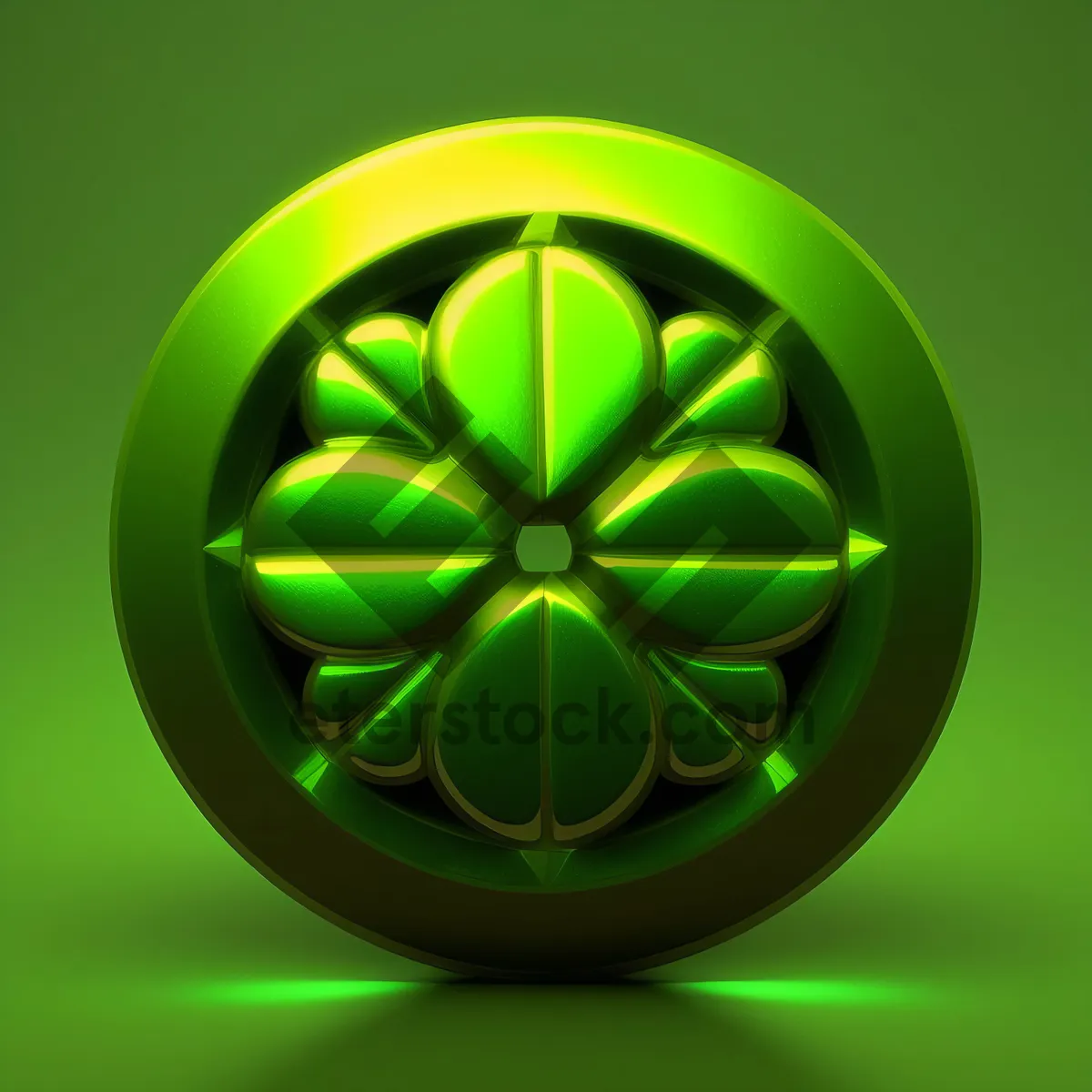 Picture of Eco Recycle Clover Button: Green Leaf Symbol