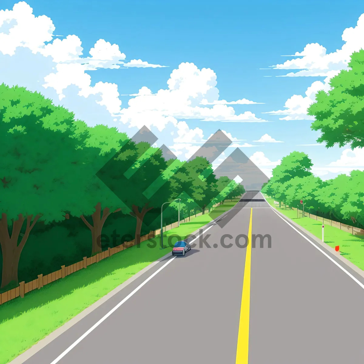 Picture of Serene Countryside Horizon Under Sunny Skies