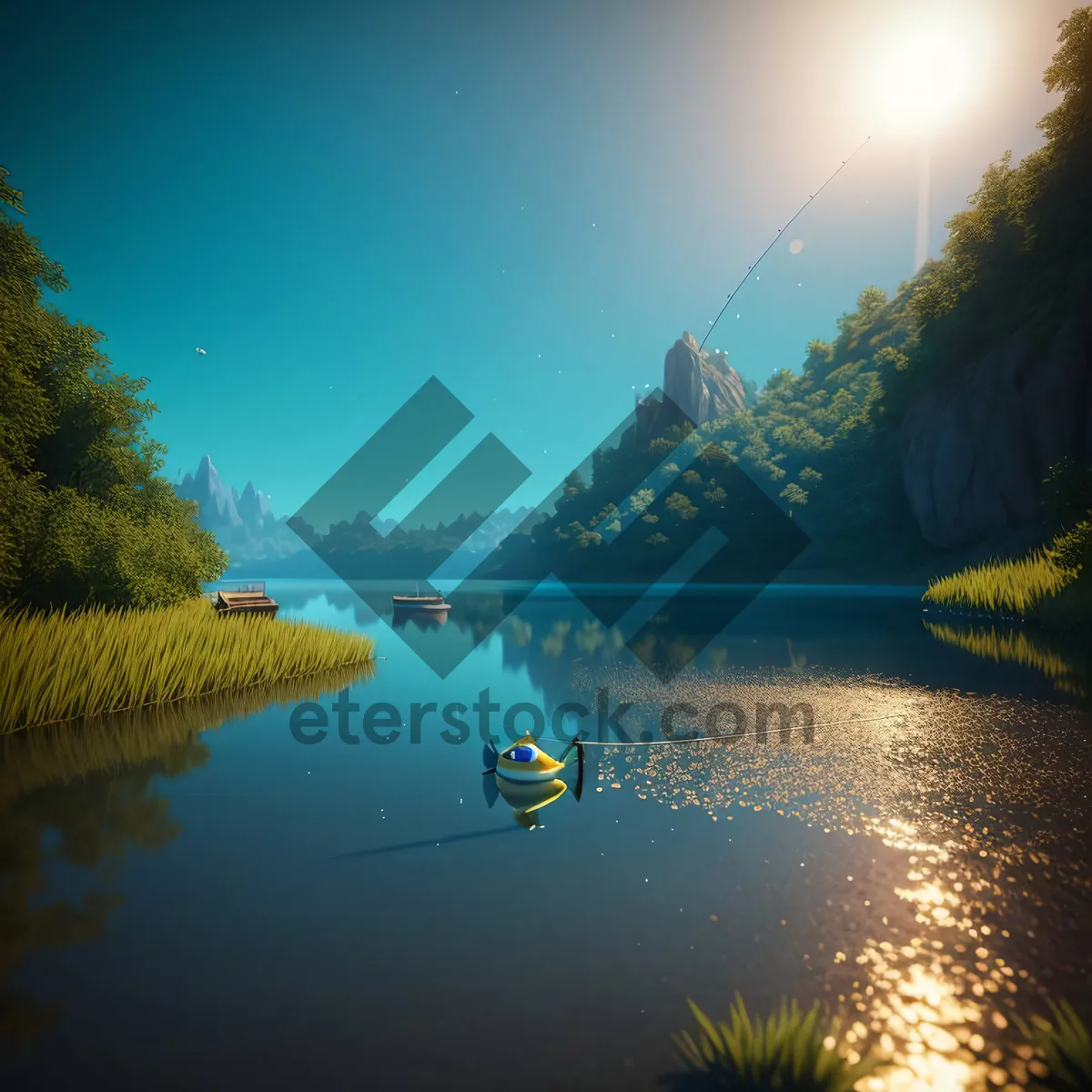 Picture of Serene Lake Reflection with Majestic Mountains