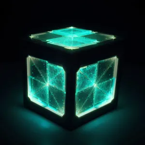 Modern digital graphic design of 3D laser render gem.