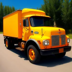 Fast Truck on Highway under Cloudy Sky