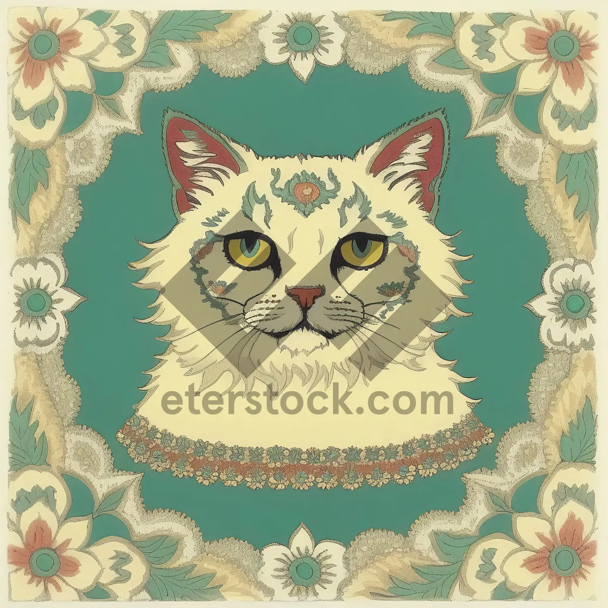 Picture of Floral Decorative Pattern with Vintage Elegance