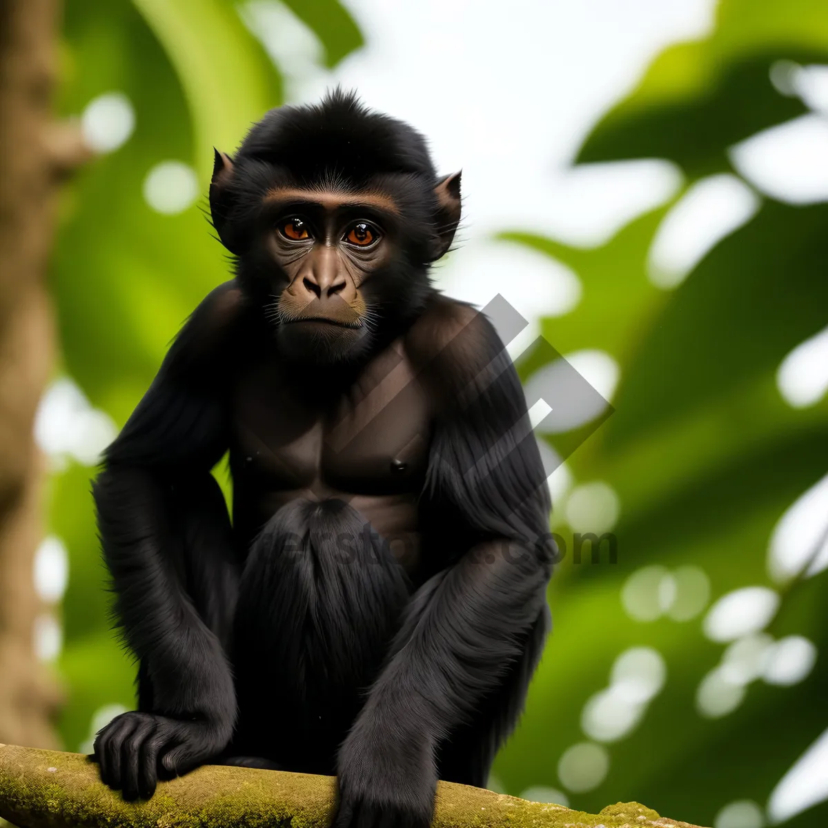 Picture of Orphaned Spider Monkey in Natural Jungle Habitat