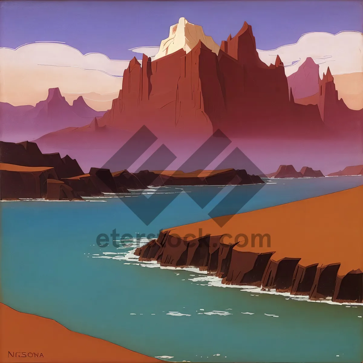 Picture of Tropical Sunset Paradise on Coastal Island