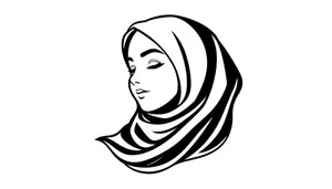 Cartoon housewife with trendy haircut clip art