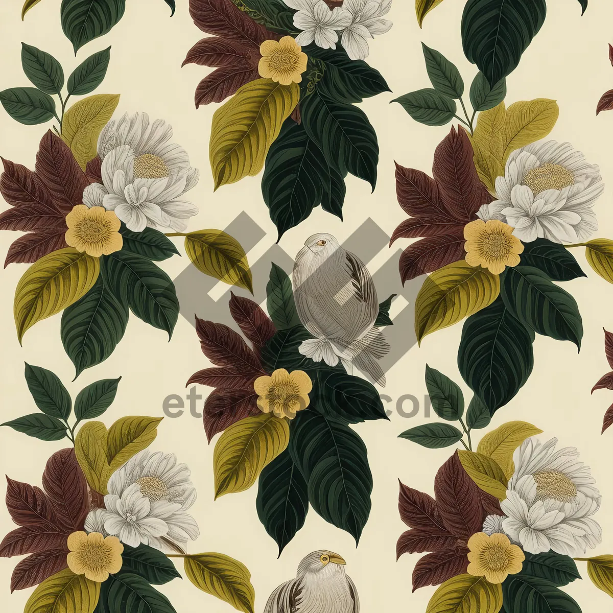 Picture of Vintage Floral Decorative Pattern Texture Illustration.