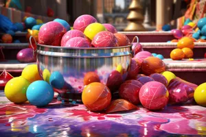 Colorful Easter Egg Basket Decoration.