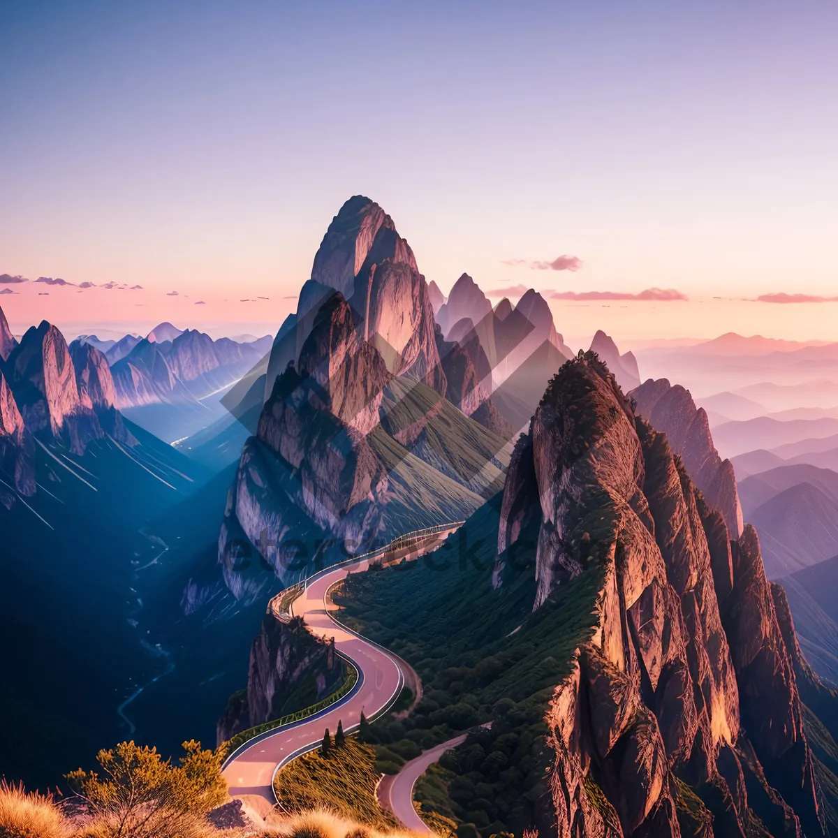 Picture of Majestic Canyon Landscape overlooking Mountain Range