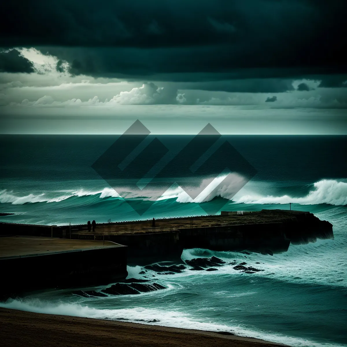 Picture of Serene Beach Sunset Over Turquoise Waters