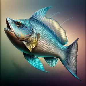 Tropical Reef Snapper: Vibrant Finned Aquatic Fish