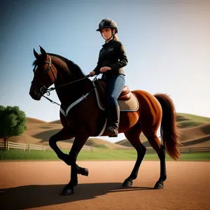 Equestrian Professional Riding a Magnificent Stallion