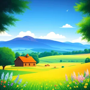 Vibrant Meadows: A Colorful Horizon of Fresh Grassland