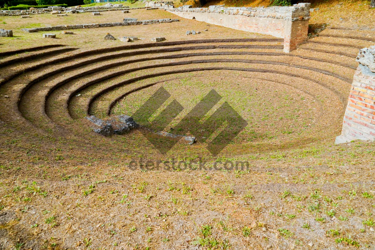 Picture of Rural field maze in countryside landscape.