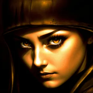 Sultry Brunette: Enigmatic Beauty with a Mysterious Gaze.