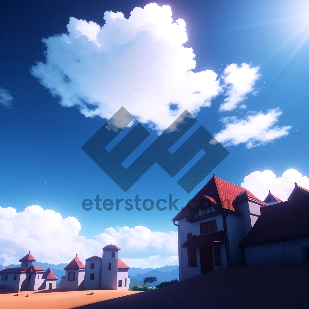 Picture of Blissful Summer Skies: Clear Day Over Clouds