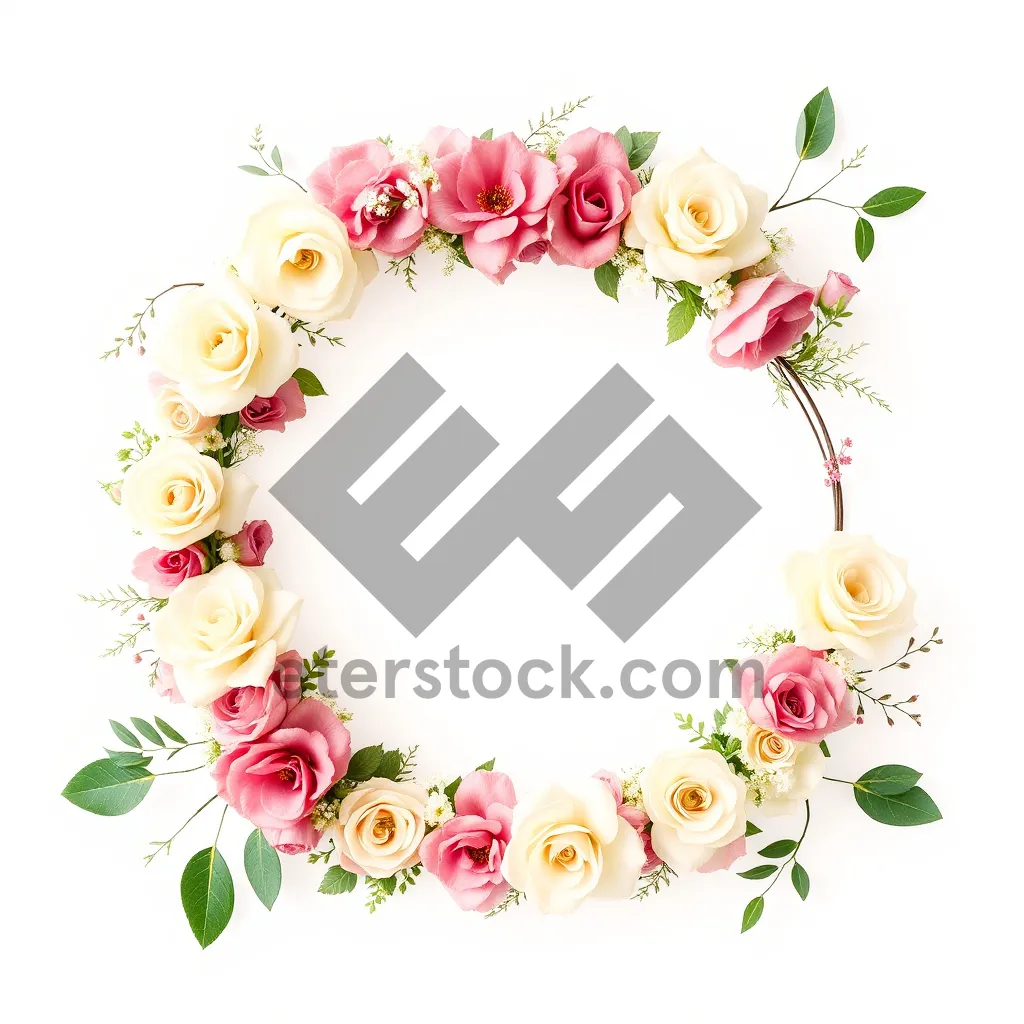 Picture of Floral Design Silhouette Wallpaper with Ornate Border