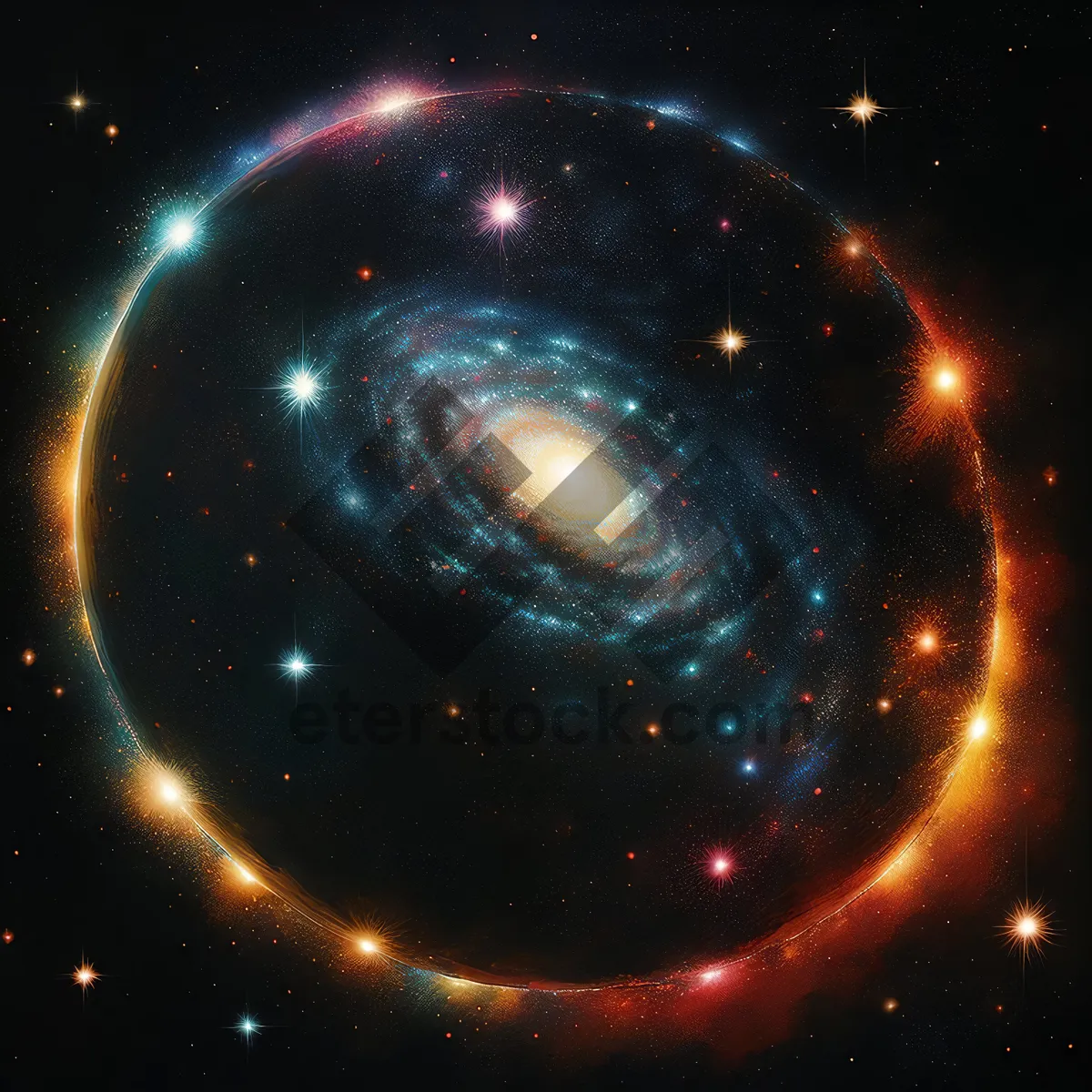 Picture of Starry celestial body shining in dark universe