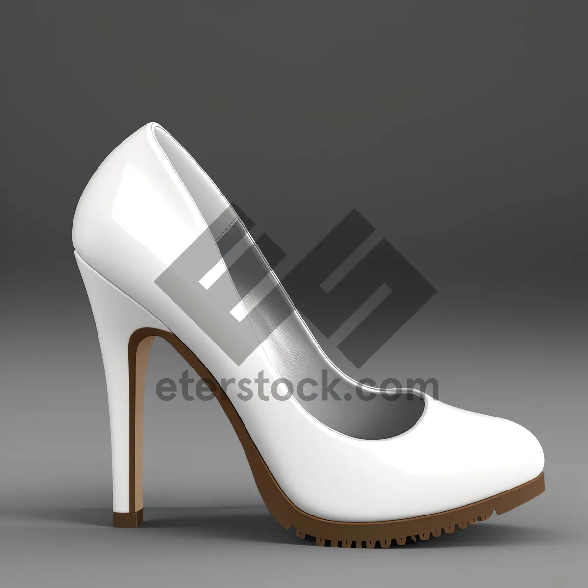 Picture of Leather High Heel Fashion Boots - Shiny & Elegant