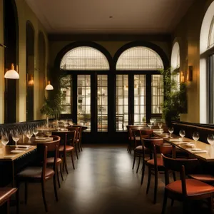 Modern interior design of a restaurant building