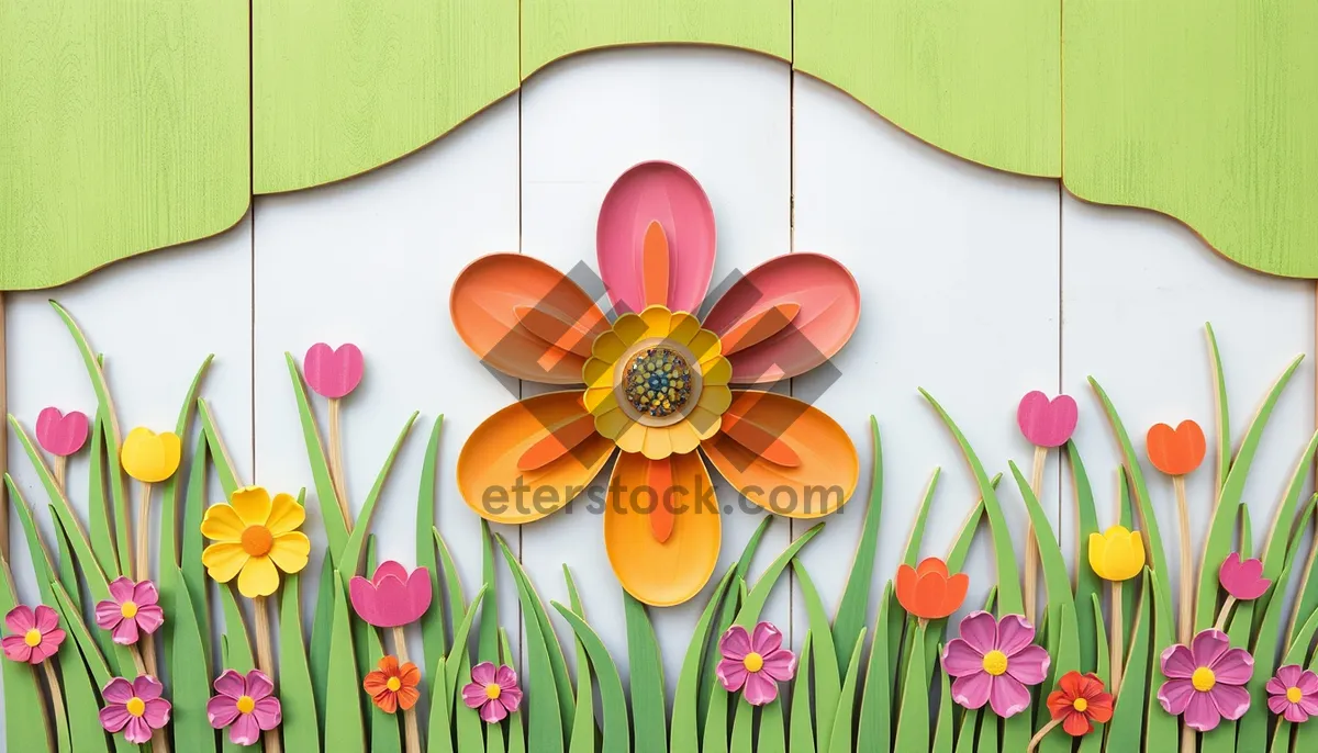 Picture of Spring Tulip Cartoon Icon - Pink and Yellow Art
