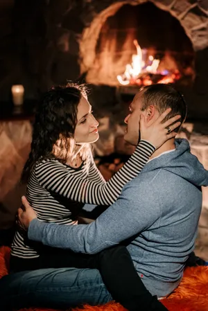 Happy couple smiling outdoors - Relationship goals