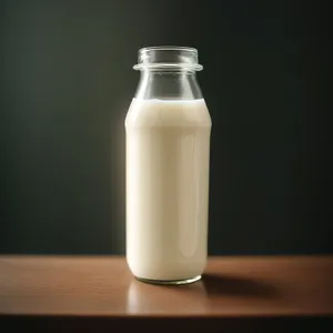 Healthy Dairy Milk in Transparent Glass Bottle