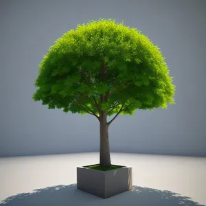 Miniature Bonsai Tree in Garden