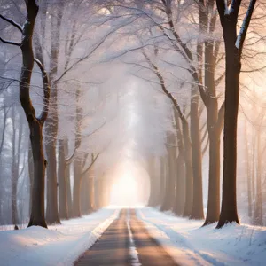 Winter Wonderland: Peaceful Park Covered in Snow