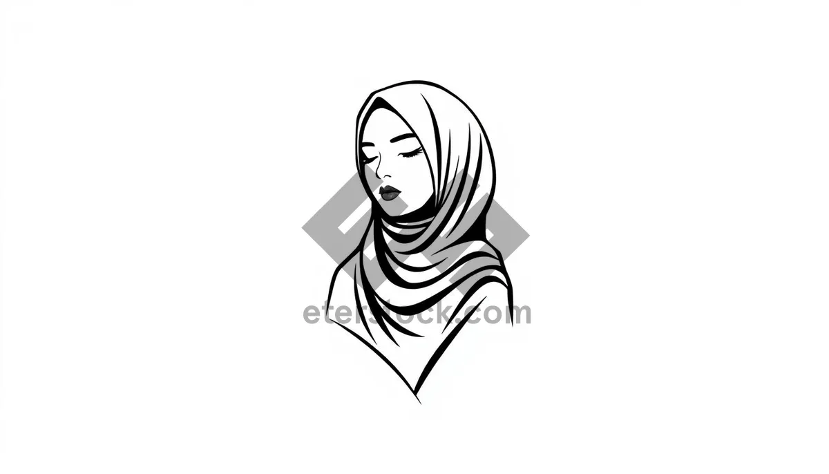 Picture of Silhouette of black cartoon housewife with stylish haircut.
