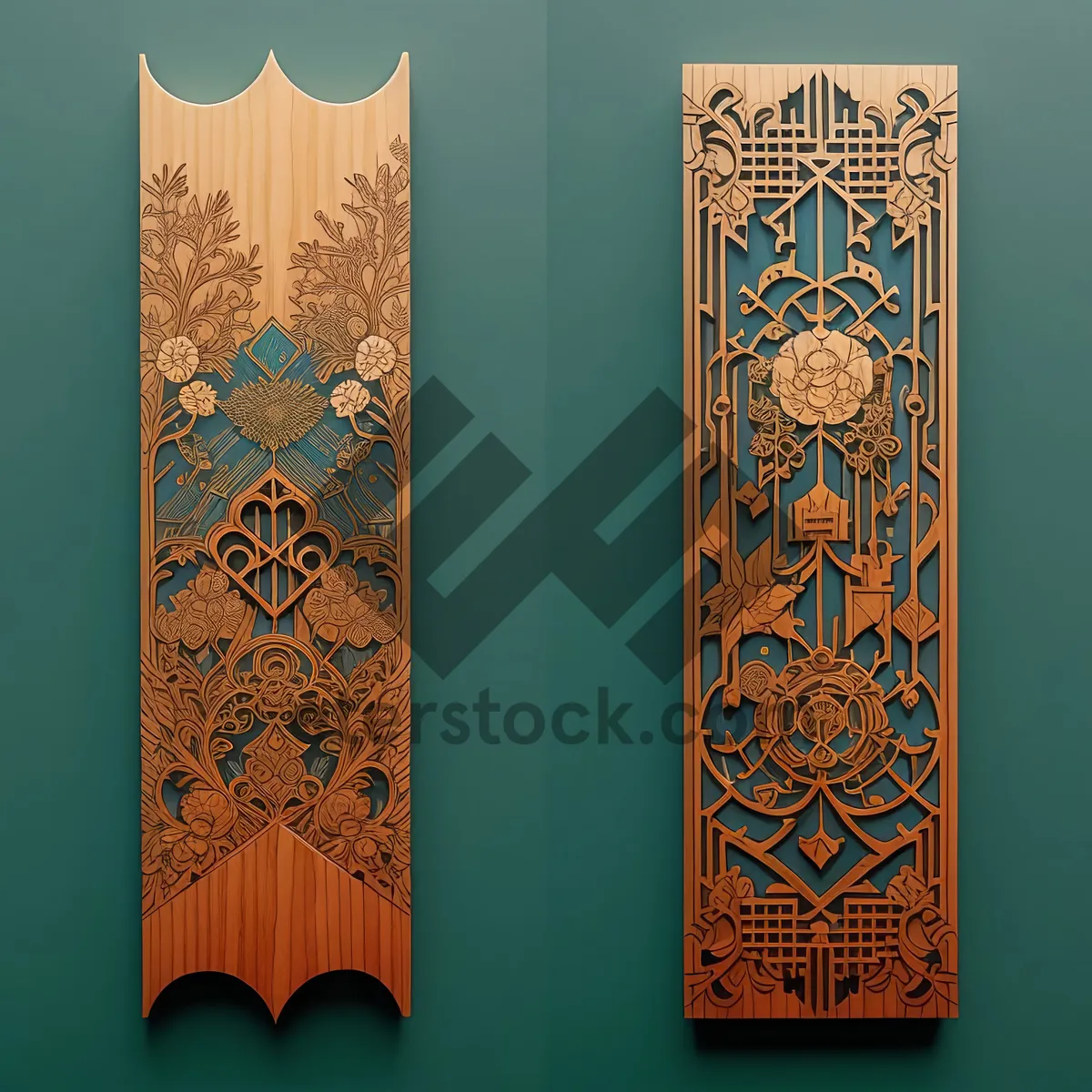 Picture of Golden Floral Vintage Ornate Decorative Wallpaper Design